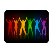 SlipperyJoeのグループの人々が手を握ってLを形成 マグネット (横)