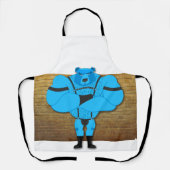 SlipperyJoeのゲイの筋肉は漫画のThongのリードを負担 エプロン (正面)