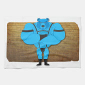 SlipperyJoeのゲイの筋肉は漫画のThongのリードを負担 キッチンタオル (横)