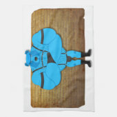 SlipperyJoeのゲイの筋肉は漫画のThongのリードを負担 キッチンタオル (縦)