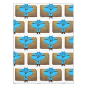 SlipperyJoeのゲイの筋肉は漫画のThongのリードを負担 テーブルクロス (正面)