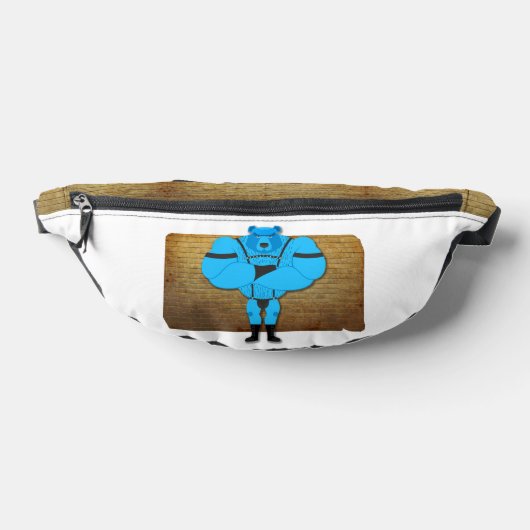 SlipperyJoeのゲイの筋肉は漫画のThongのリードを負担 ファニーパック (レイダウン)