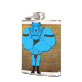 SlipperyJoeのゲイの筋肉は漫画のThongのリードを負担 フラスク (左)