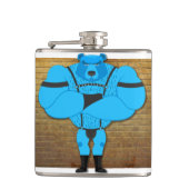 SlipperyJoeのゲイの筋肉は漫画のThongのリードを負担 フラスク (正面)