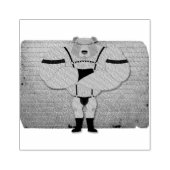 SlipperyJoeのゲイの筋肉は漫画のThongのリードを負担 ラバースタンプ (インプリント)