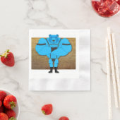 SlipperyJoeのゲイの筋肉は漫画のThongのリードを負担 縁ありカクテルナプキン (インサイチュ)