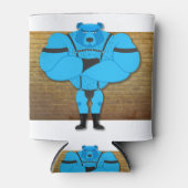 SlipperyJoeのゲイの筋肉は漫画のThongのリードを負担 缶クーラー (正面)