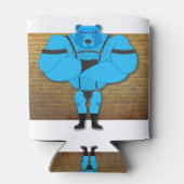 SlipperyJoeのゲイの筋肉は漫画のThongのリードを負担 缶クーラー (裏面)