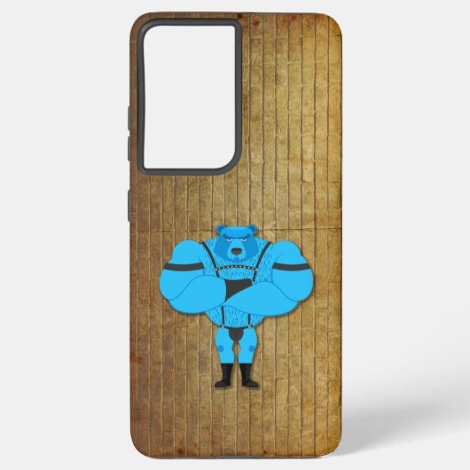 SlipperyJoeのゲイの筋肉は漫画のThongのリードを負担 Samsung Galaxyケース (裏面)