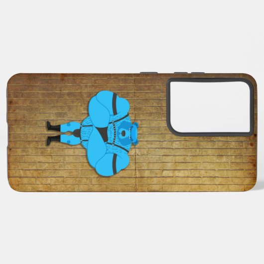 SlipperyJoeのゲイの筋肉は漫画のThongのリードを負担 Samsung Galaxyケース (左側面)