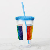 SlipperyJoeのゲイプライド国旗の虹の色のタイディ アクリルタンブラー (左)