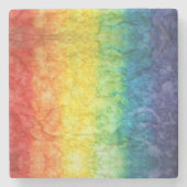 SlipperyJoeのゲイプライド国旗の虹の色のタイディ ストーンコースター (正面)