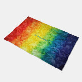 SlipperyJoeのゲイプライド国旗の虹の色のタイディ ドアマット (アングル)