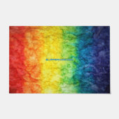 SlipperyJoeのゲイプライド国旗の虹の色のタイディ ドアマット (正面)