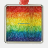 SlipperyJoeのゲイプライド国旗の虹の色のタイディ メタルオーナメント (正面)