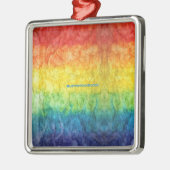 SlipperyJoeのゲイプライド国旗の虹の色のタイディ メタルオーナメント (左)