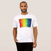 SlipperyJoeのゲイプライド国旗の虹の色のタイディ Tシャツ (正面フル)