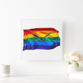 SlipperyJoeのゲイプライド国旗プライドの色v スクエア壁時計 (ホーム)