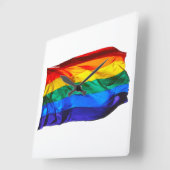 SlipperyJoeのゲイプライド国旗プライドの色v スクエア壁時計 (傾斜)