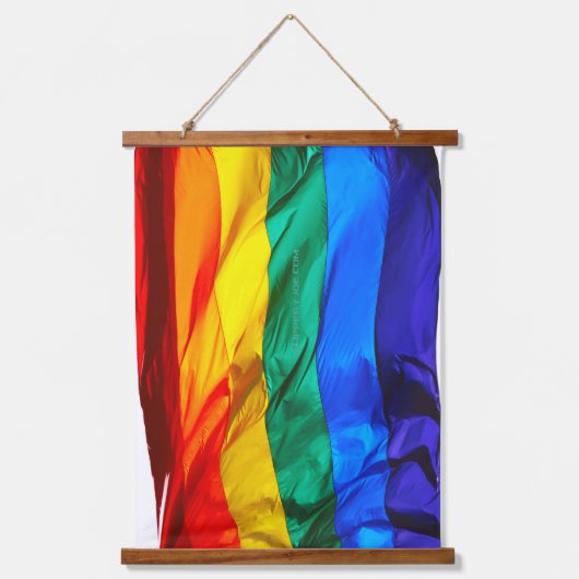 SlipperyJoeのゲイプライド国旗プライドの色v 吊り下げ型タペストリー (正面)