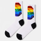 SlipperyJoeのゲイプライド旗がなびく赤オレンジ黄 ソックス (左)