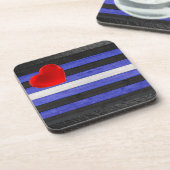 SlipperyJoeのゲイレザープライドフラグ黒王室の コースター (左側)