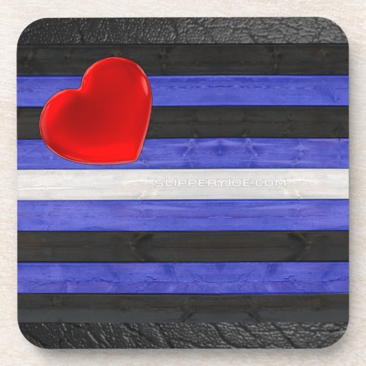 SlipperyJoeのゲイレザープライドフラグ黒王室の コースター (正面)