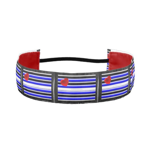 SlipperyJoeのゲイレザープライドフラグ黒王室のb アスレチックヘッドバンド (正面)