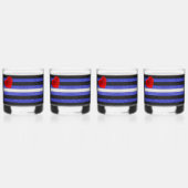 SlipperyJoeのゲイレザープライドフラグ黒王室のb ウイスキーグラス (裏面)