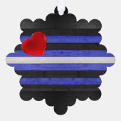 SlipperyJoeのゲイレザープライドフラグ黒王室のb オーナメントカード (裏面)