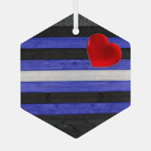 SlipperyJoeのゲイレザープライドフラグ黒王室のb ガラスオーナメント (裏面)