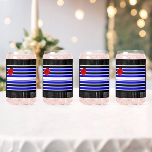 SlipperyJoeのゲイレザープライドフラグ黒王室のb ガラス缶 (インサイチュ (ウェディング))