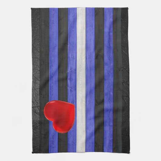 SlipperyJoeのゲイレザープライドフラグ黒王室のb キッチンタオル (縦)