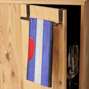 SlipperyJoeのゲイレザープライドフラグ黒王室のb キッチンタオル