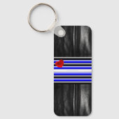 SlipperyJoeのゲイレザープライドフラグ黒王室のb キーホルダー (正面)