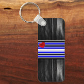 SlipperyJoeのゲイレザープライドフラグ黒王室のb キーホルダー (正面)