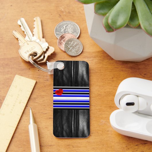 SlipperyJoeのゲイレザープライドフラグ黒王室のb キーホルダー (デスク)