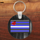 SlipperyJoeのゲイレザープライドフラグ黒王室のb キーホルダー (正面)