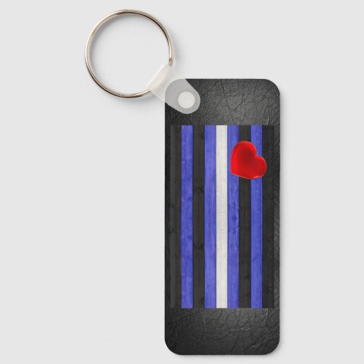 SlipperyJoeのゲイレザープライドフラグ黒王室のb キーホルダー (正面)