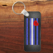 SlipperyJoeのゲイレザープライドフラグ黒王室のb キーホルダー (正面)