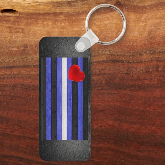 SlipperyJoeのゲイレザープライドフラグ黒王室のb キーホルダー (裏面)