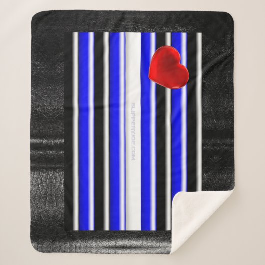 SlipperyJoeのゲイレザープライドフラグ黒王室のb シェルパブランケット (正面)