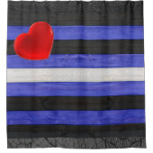 SlipperyJoeのゲイレザープライドフラグ黒王室のb シャワーカーテン (正面)