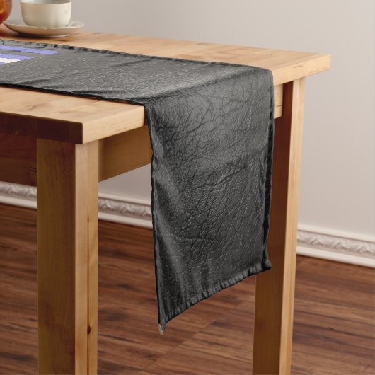 SlipperyJoeのゲイレザープライドフラグ黒王室のb ショートテーブルランナー (インサイチュ)