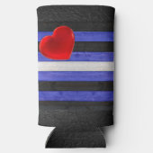 SlipperyJoeのゲイレザープライドフラグ黒王室のb スリム缶クーラー (裏面)