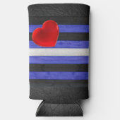 SlipperyJoeのゲイレザープライドフラグ黒王室のb スリム缶クーラー (正面)