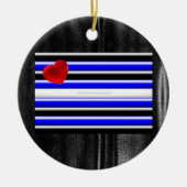 SlipperyJoeのゲイレザープライドフラグ黒王室のb セラミックオーナメント (正面)