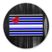 SlipperyJoeのゲイレザープライドフラグ黒王室のb セラミックノブ (正面)