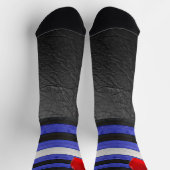 SlipperyJoeのゲイレザープライドフラグ黒王室のb ソックス (上部)