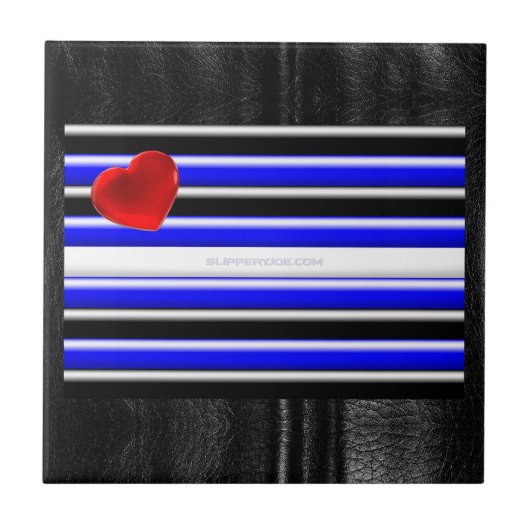 SlipperyJoeのゲイレザープライドフラグ黒王室のb タイル (正面)